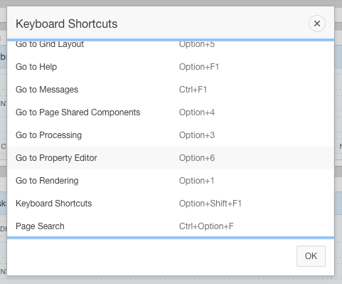 Page Designer Shortcuts