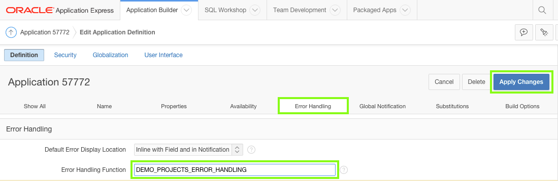 Enter Error Handling Function
