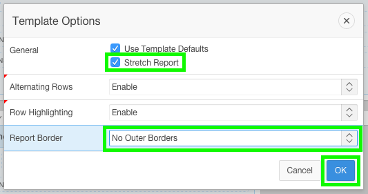 Set Template Options