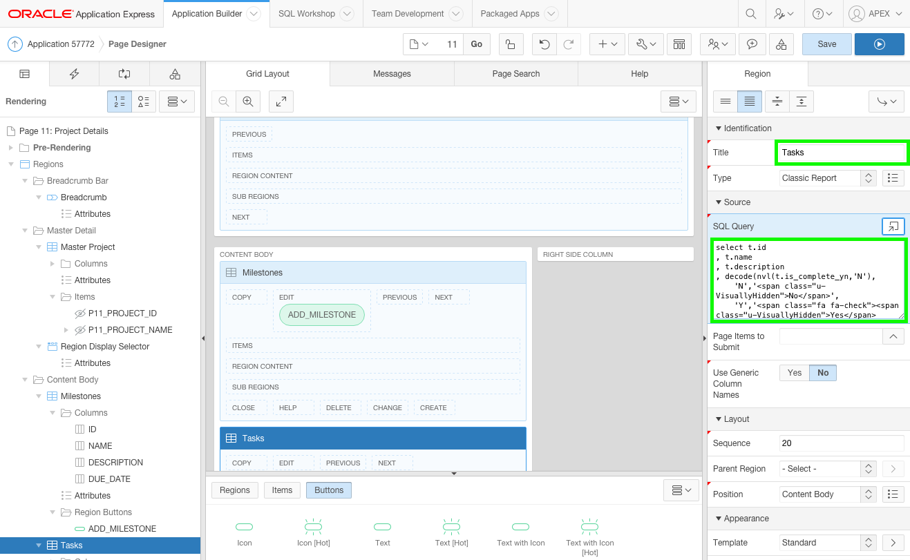 Set Region Attributes