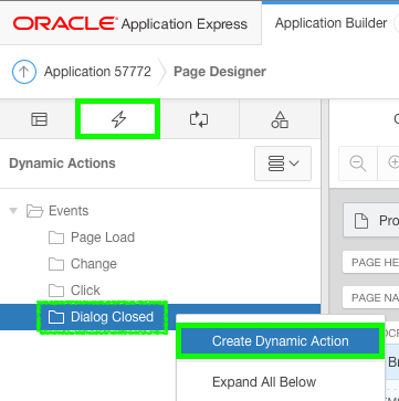 Create Dynamic Action
