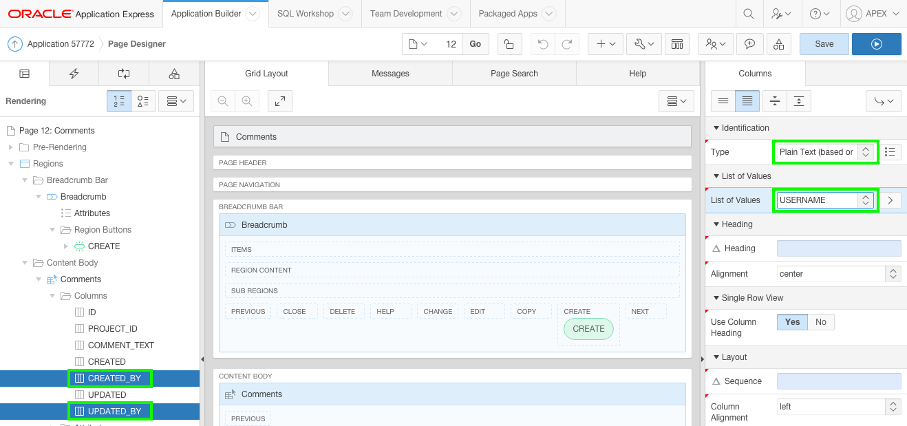 Update Column Attributes