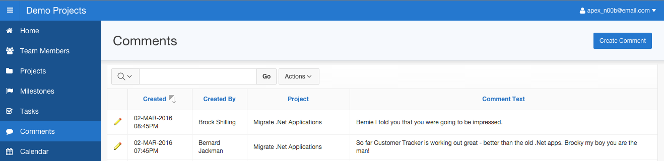 Runtime - Comments Page