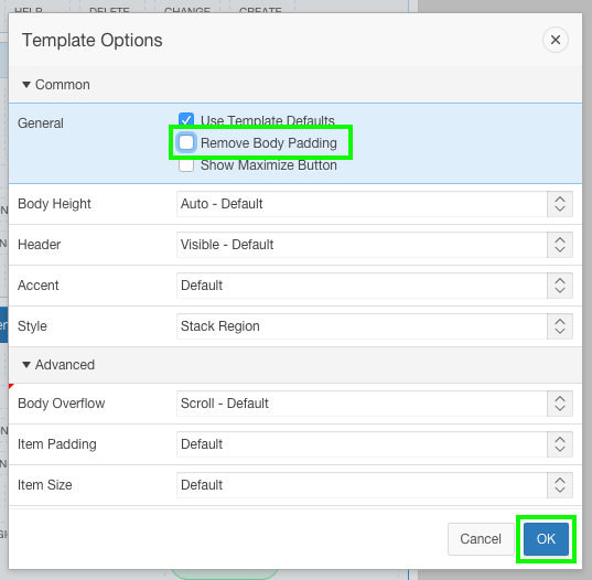Set Region Attributes