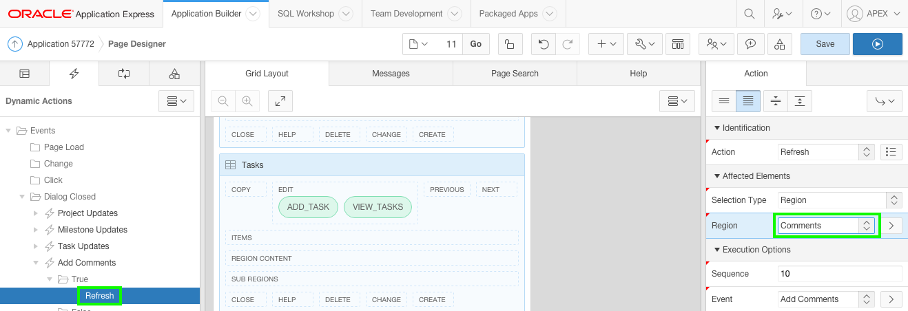 Create Dynamic Action