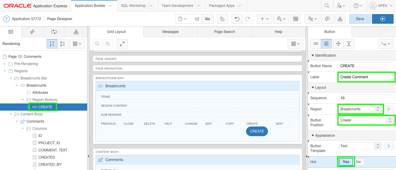 Update Button Attributes