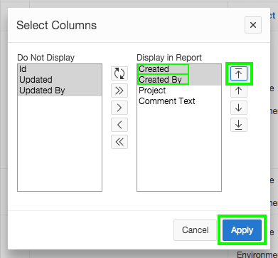 Runtime - Select Columns