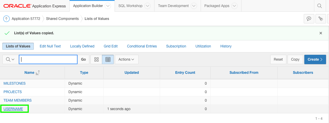 Select List of Values