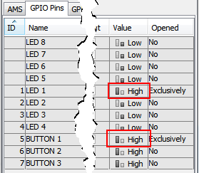 Result of a button press. External Events Generator