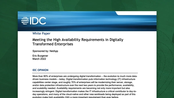 Meeting high availability requirements for digital transformation