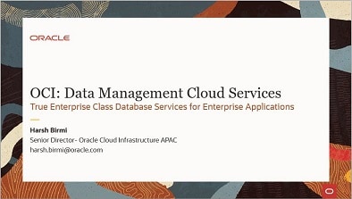 Data Management Cloud Services