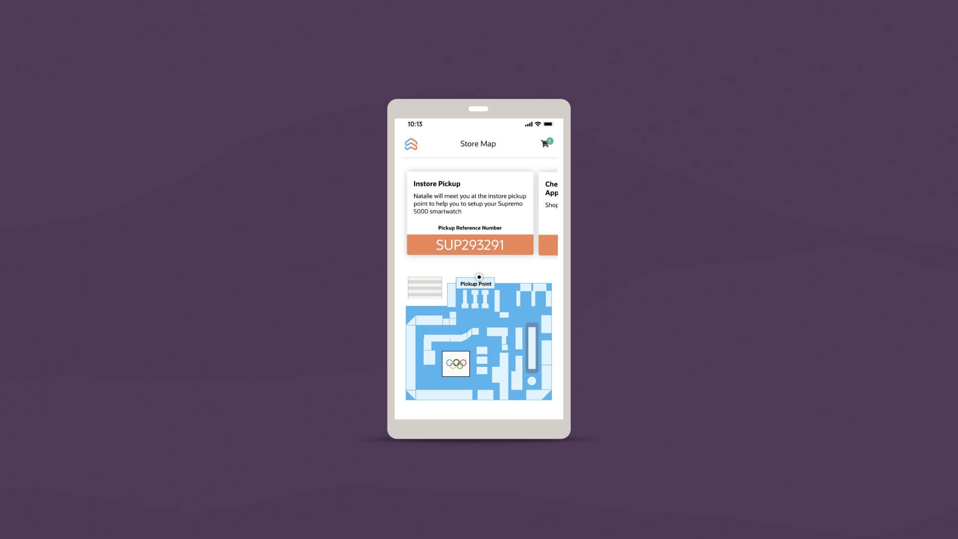 Exemple d'écran de retrait en magasin