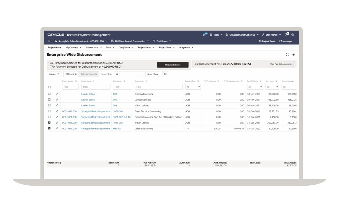 Captura de pantalla de pagos electrónicos a tiempo