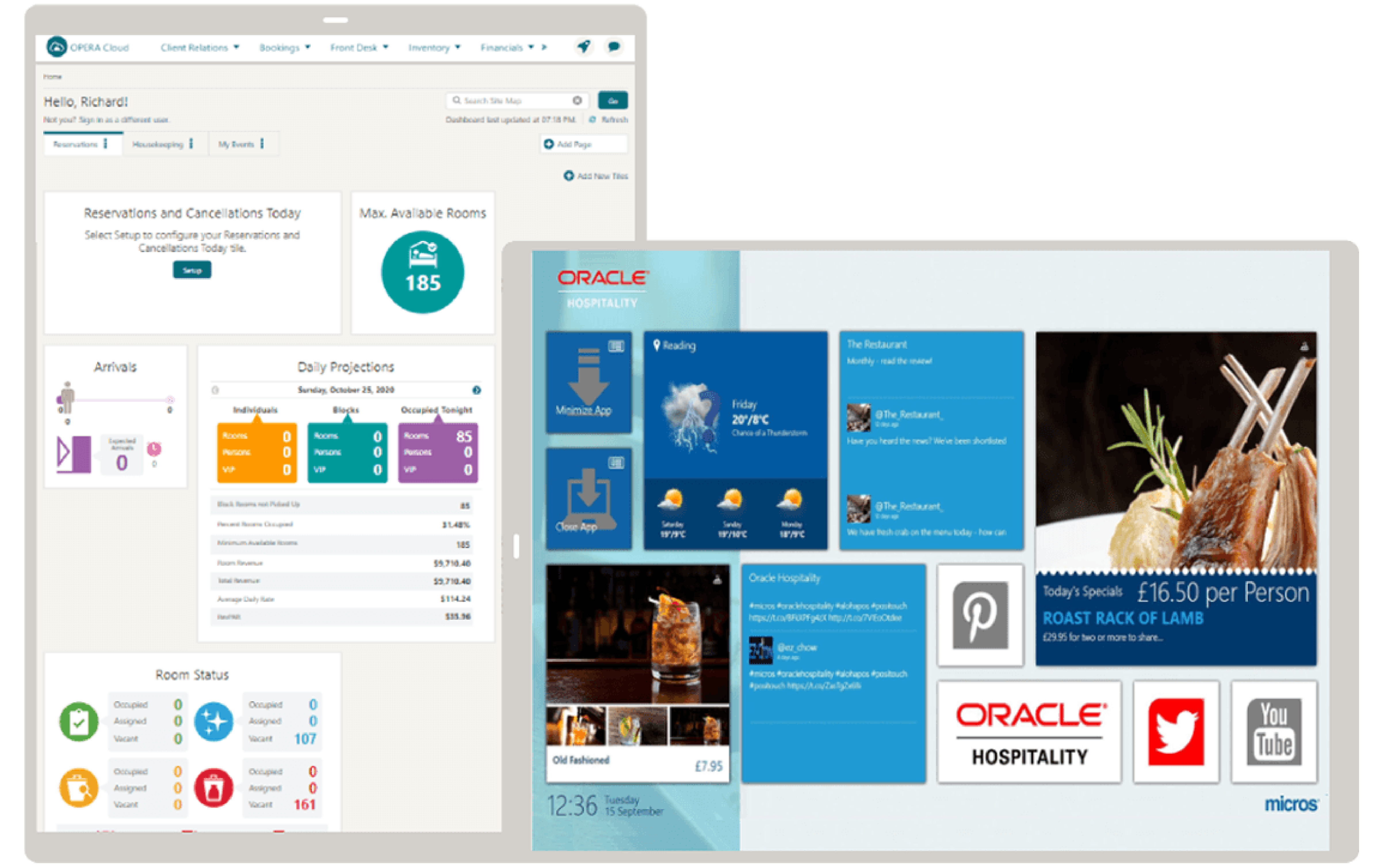 Hotel PMS screen shot