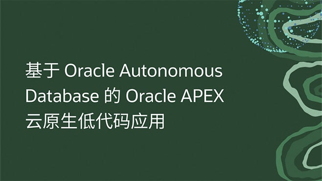 基于 Oracle Autonomous Database 的 Oracle APEX 云原生低代码应用