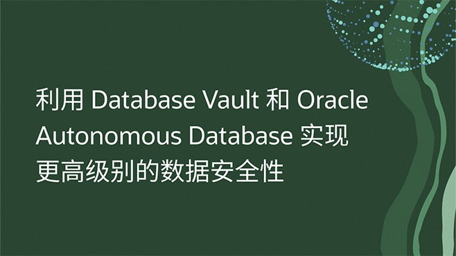利用 Database Vault 和 Oracle Autonomous Database 实现更高级别的数据安全性