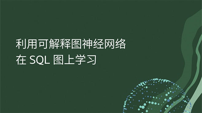 利用可解释图神经网络在 SQL 图上学习