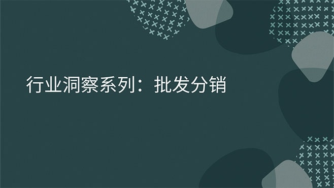 行业洞察系列：批发分销