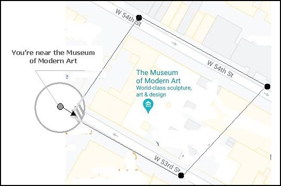 A spatial object is coming close to a specified area.