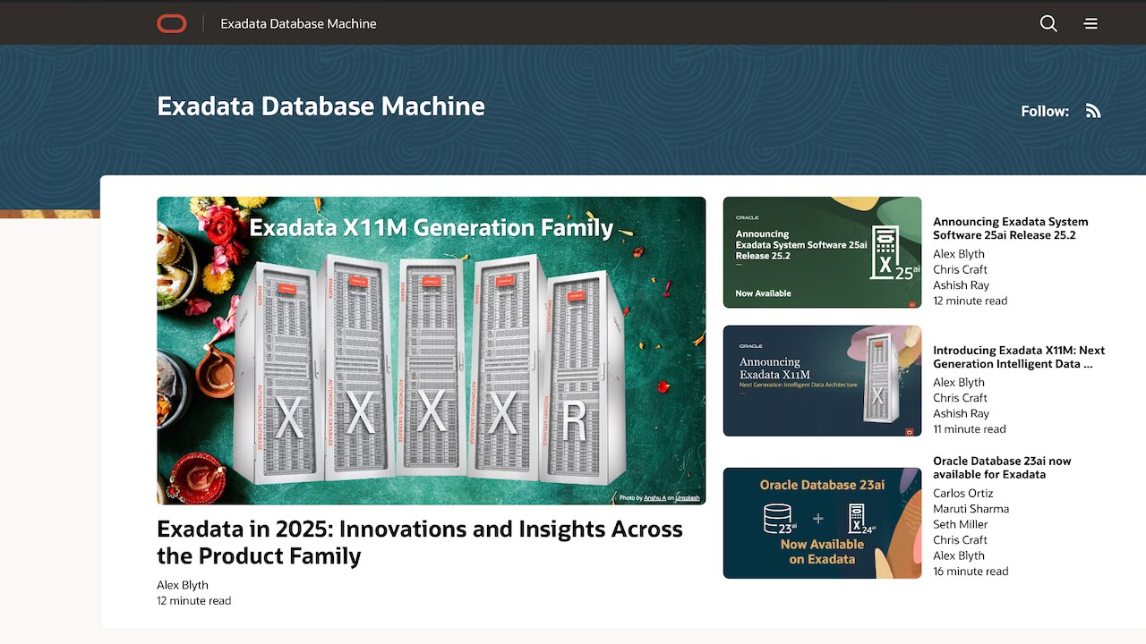 Read the Exadata Product Management blog!