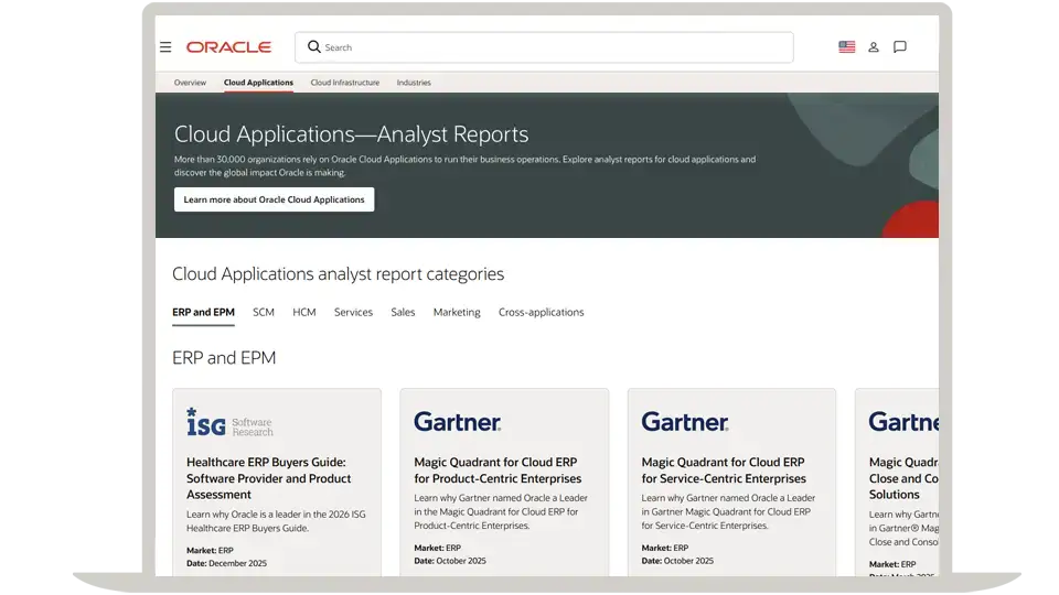 Thumbnail image for Cloud Applications analyst reports ERP and EPM category