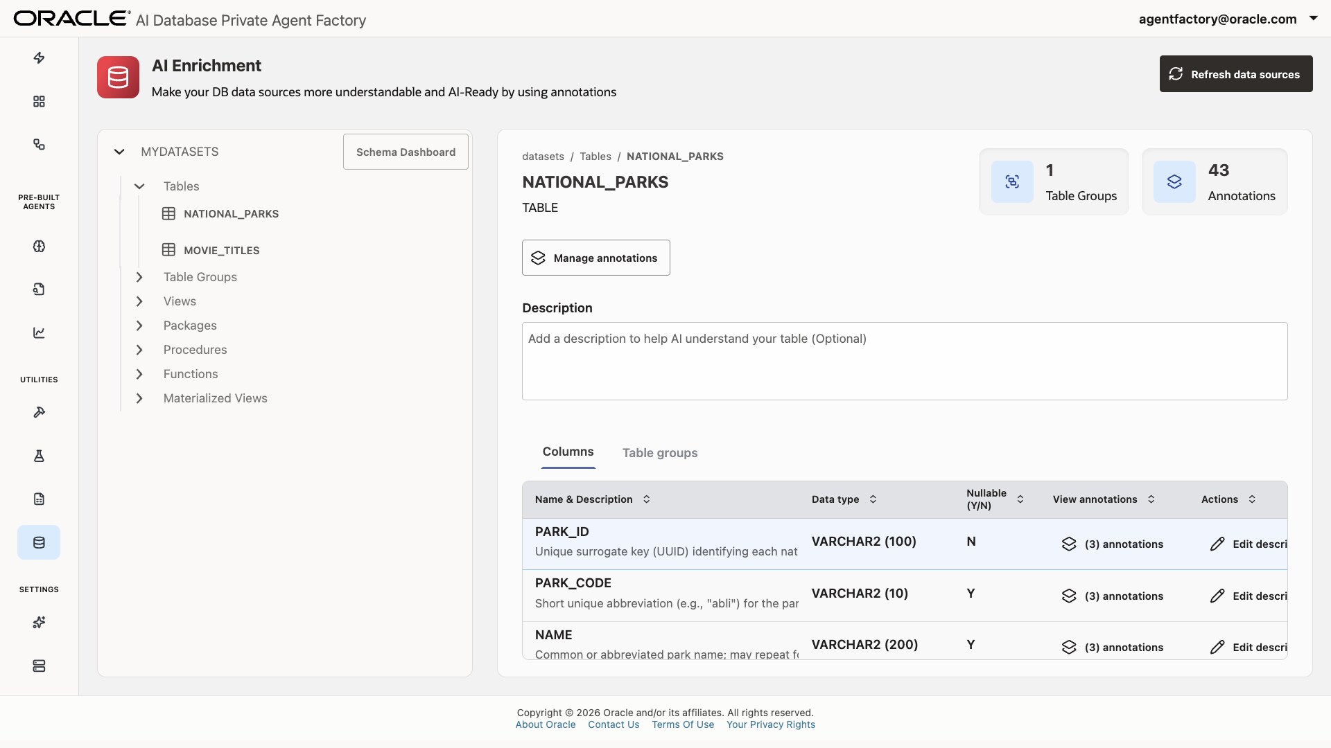 Screenshot of the AI enrichment tool