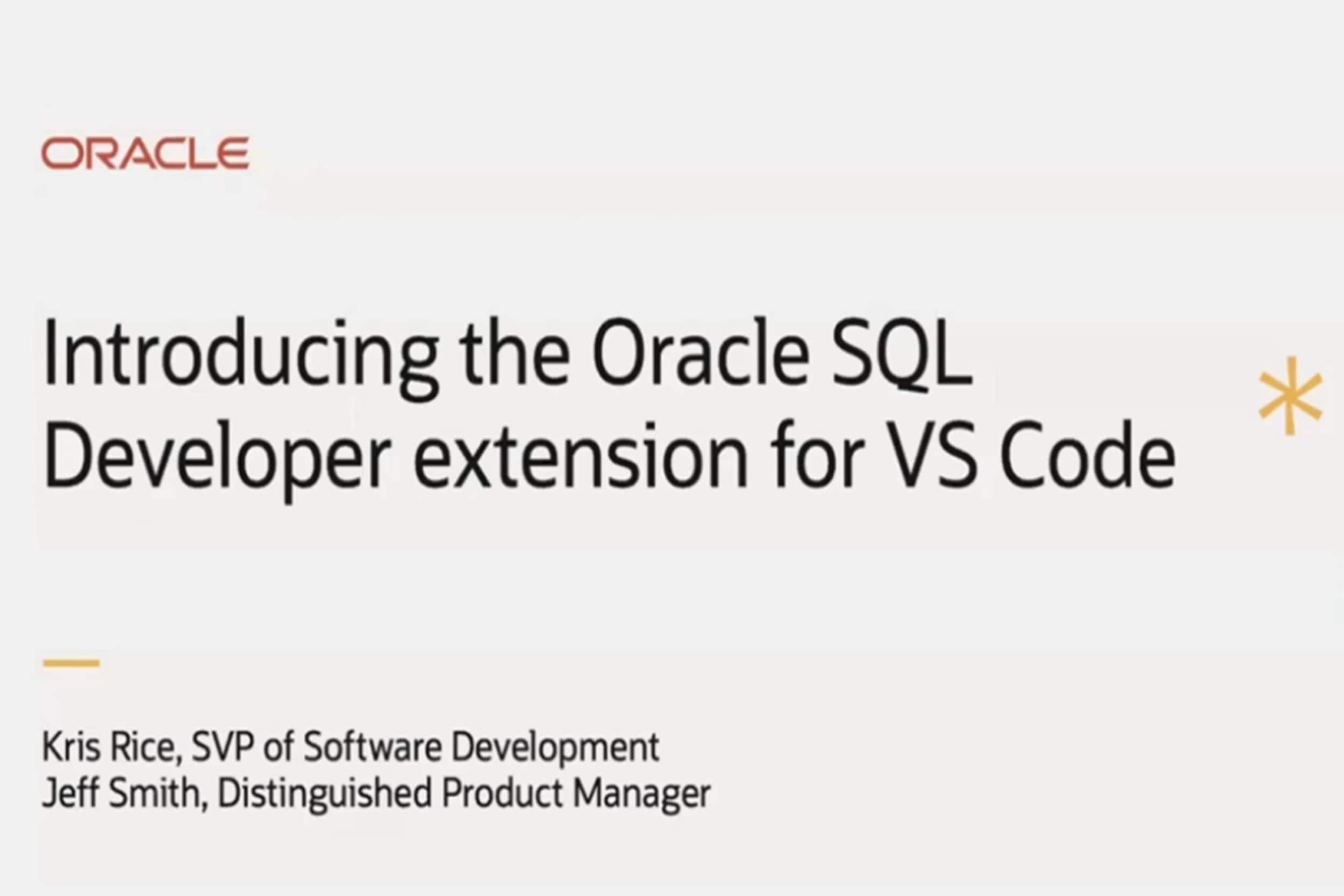 Oracle Sql Vscode Oracle SQL Developer for VS Code