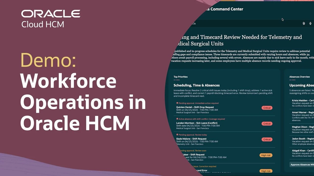 Thumbnail image for Workforce Operations in Oracle HCM