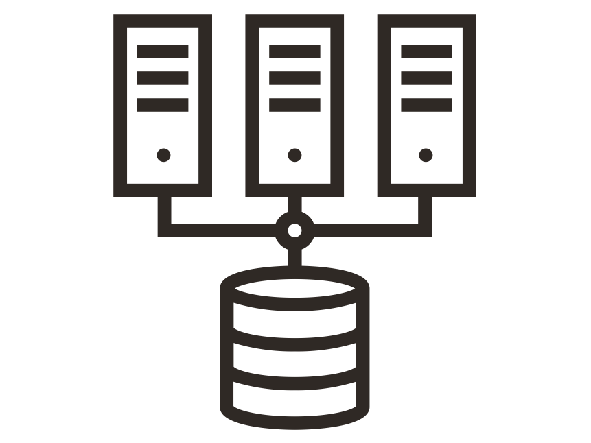 RAC icon showing connected servers and database