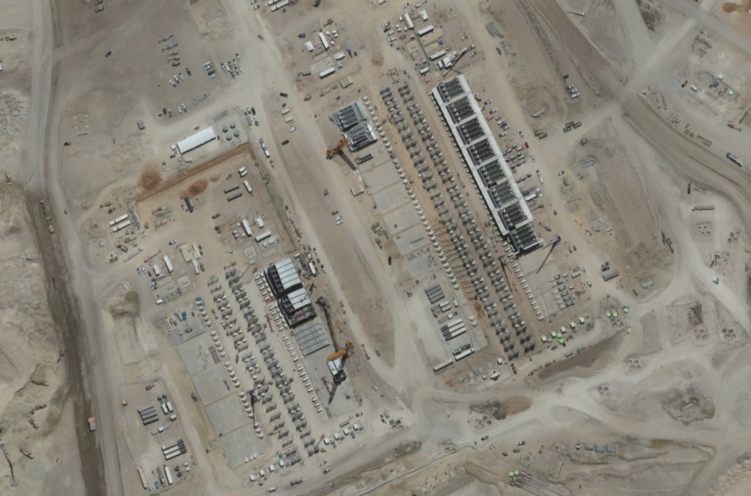 Aerial view of a campus construction site