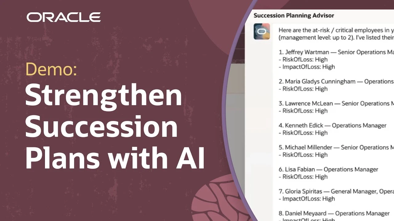 Thumbnail image for Succession Planning Advisor demo