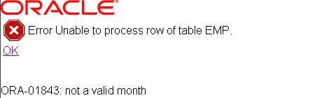 Invalid Month Error