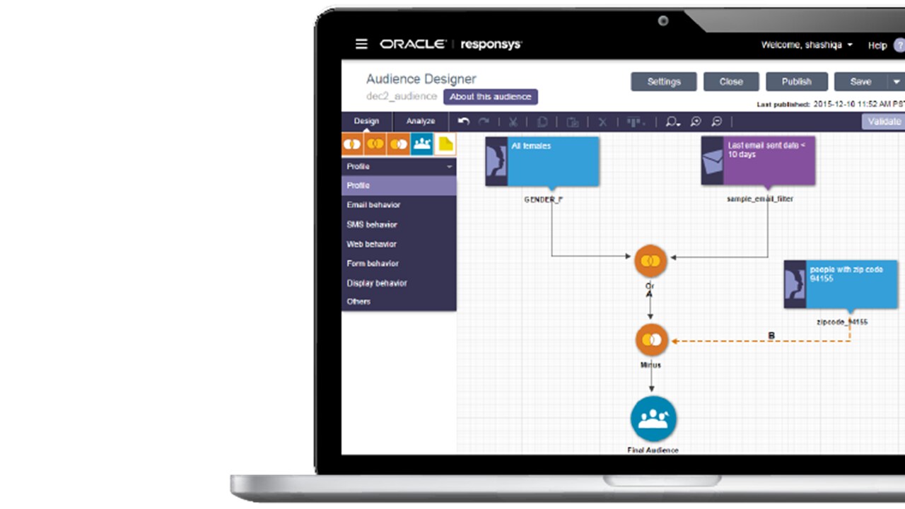 Oracle Responsys Audience Designer