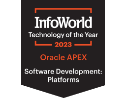 Oracle APEX Wins InfoWorld Technology of the Year 2023 Award for Software Development Platform!