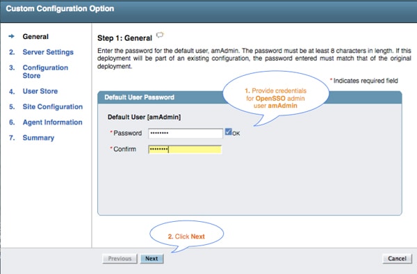 Figure 2: Setup for Default Administrative User Password