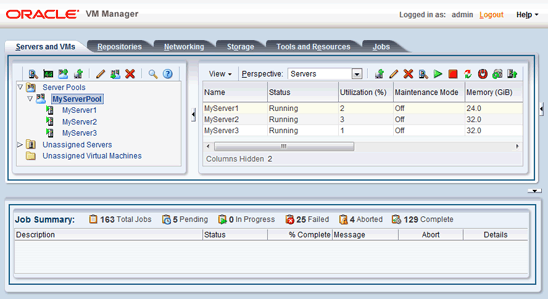 图 2. Oracle VM Manager
