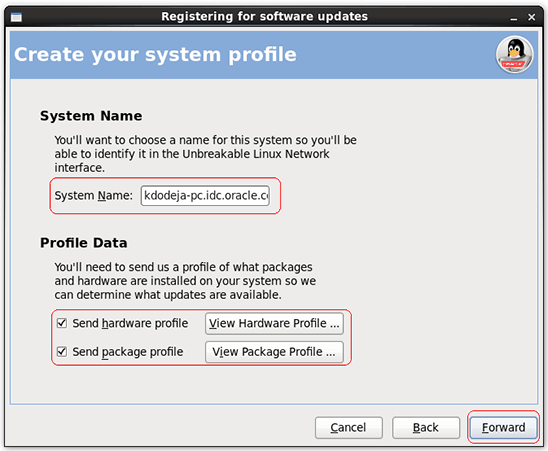 Unbreakable Linux Network 系统配置文件屏幕