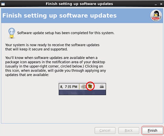 Unbreakable Linux Network 完成设置屏幕