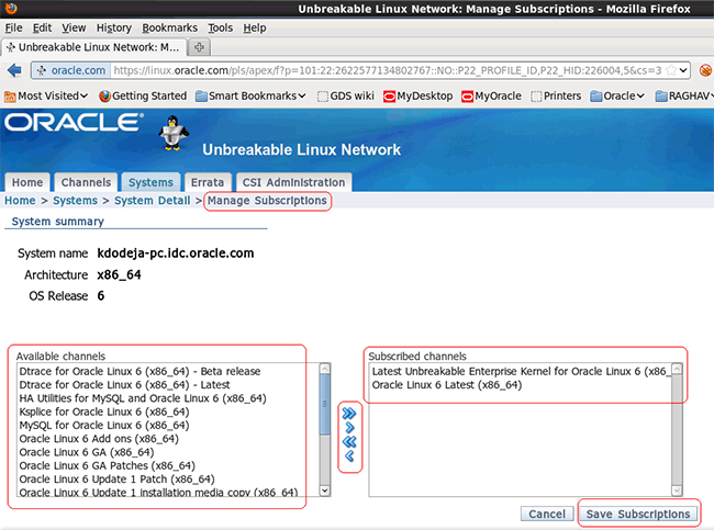 Manage Subscriptions 屏幕