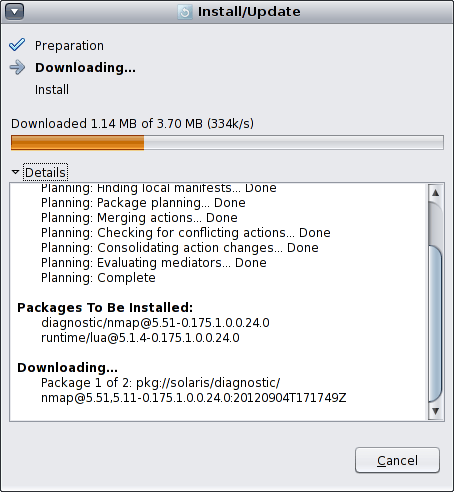 已下载并安装软件包