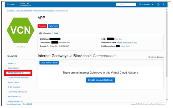 nternet Gatewayの設定