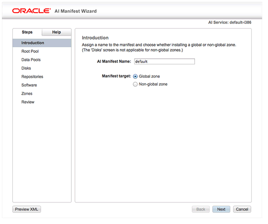 图 3. 命名清单并选择区域类型的屏幕