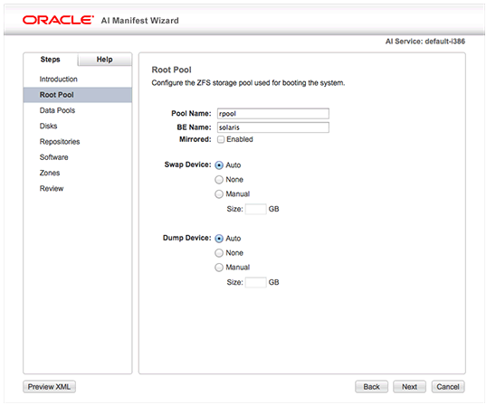 图 4. Root Pool 屏幕