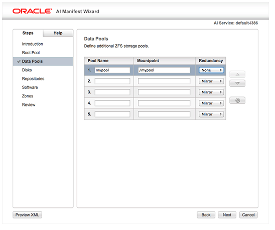图 5. Data Pools 屏幕