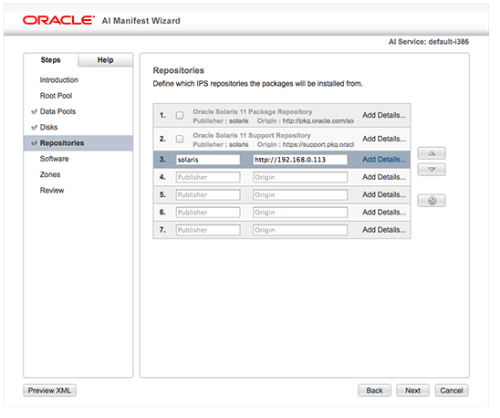 图 7. Repositories 屏幕