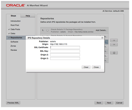 图 8. IPS Repository Details 屏幕