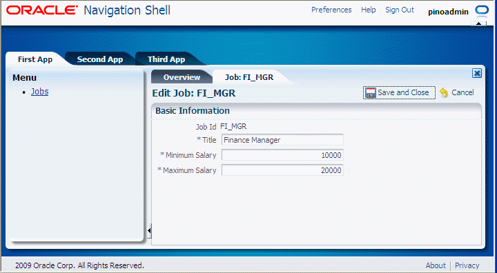 Edit mode of the record