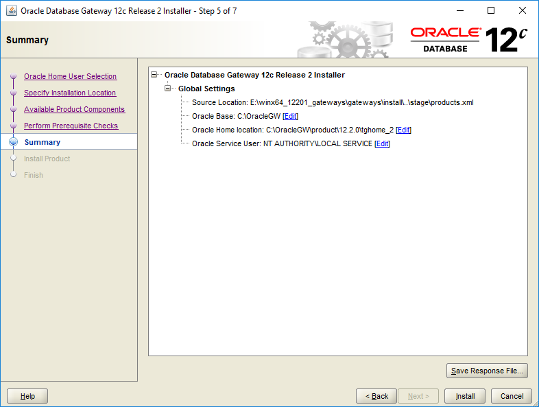 Instalación y configuración de Oracle ODBC Gateway 12c18c19c en Windows