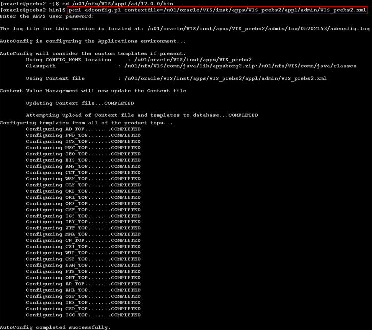 Ejecutamos autoconfig