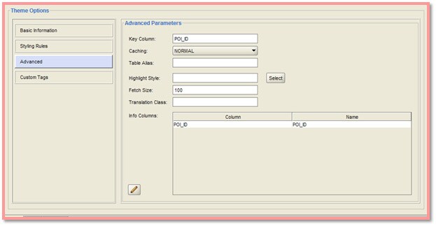 Definición en Oracle Mapbuilder, de la llave de capa